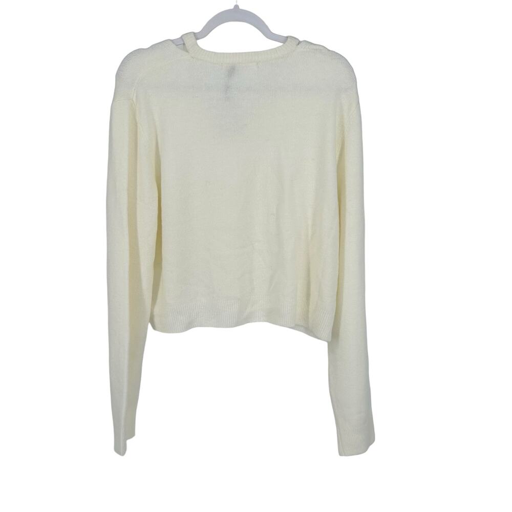 NEW Olivaceous White Long Sleeve Cropped Sweater Sz Large